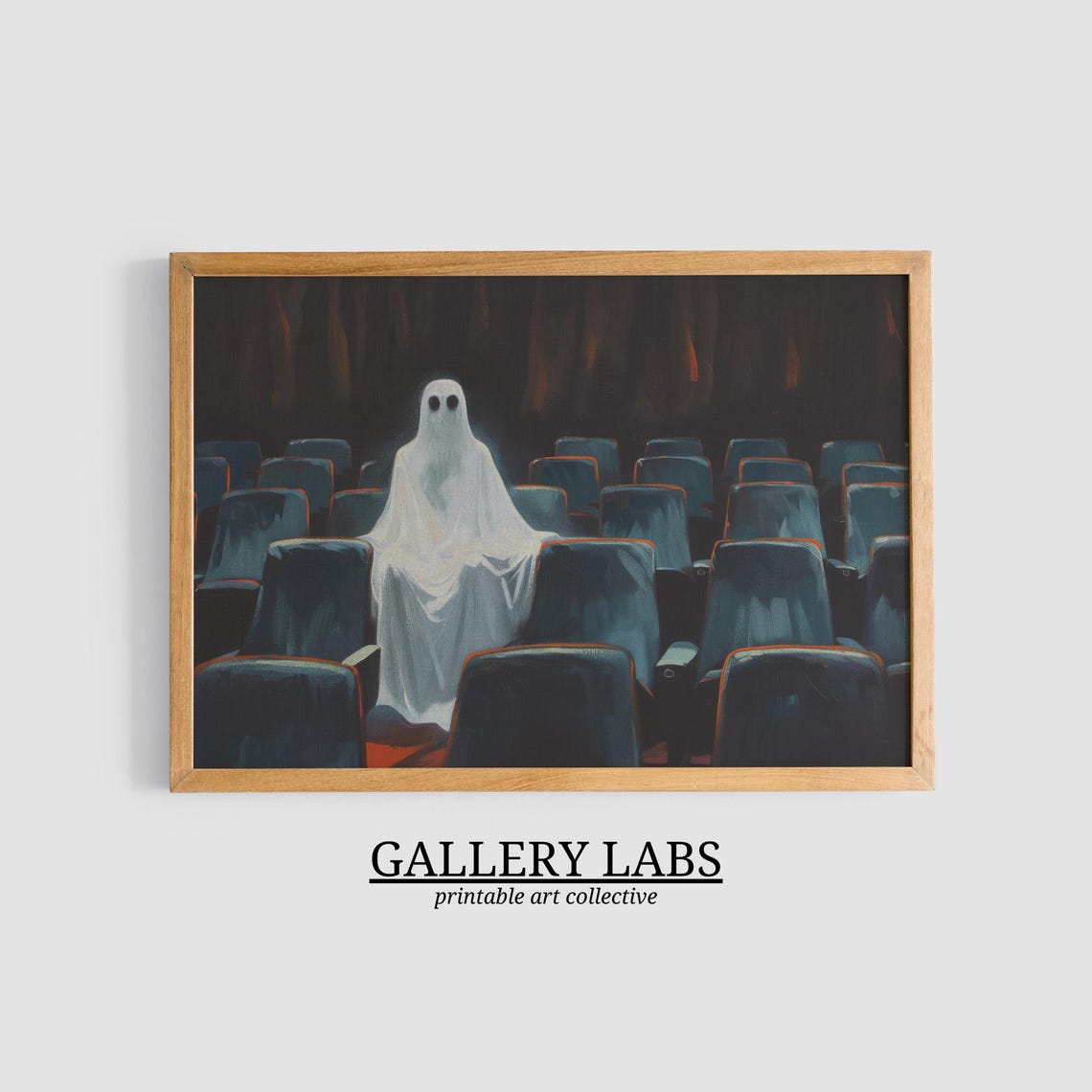 Ghost at the Theatre Dark Academia Spooky Halloween Wall Art Print - Image 4