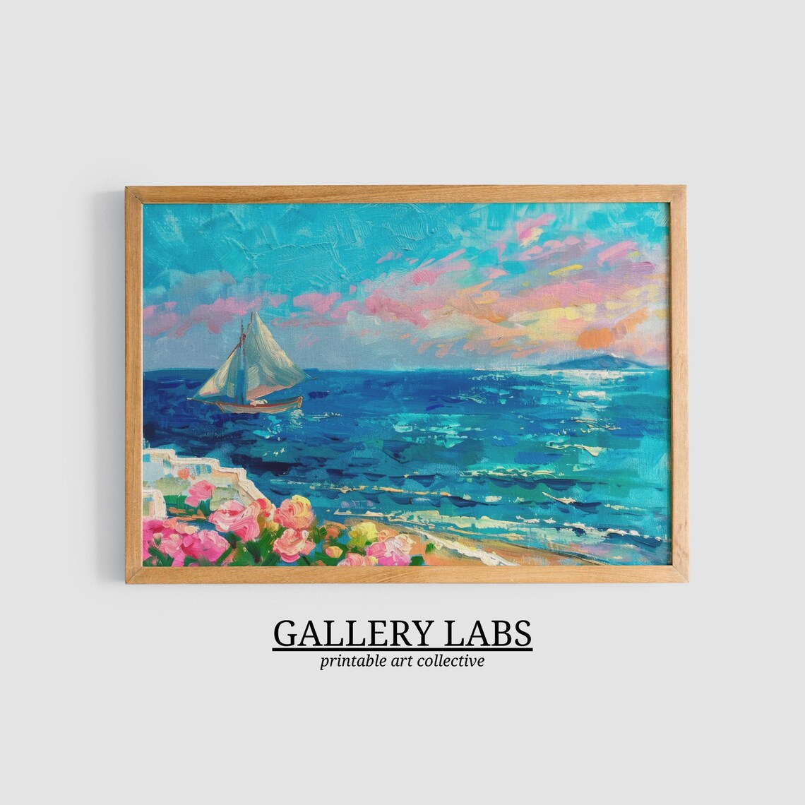 Coastal Landscape Art Print, Beach House Decor - Image 3