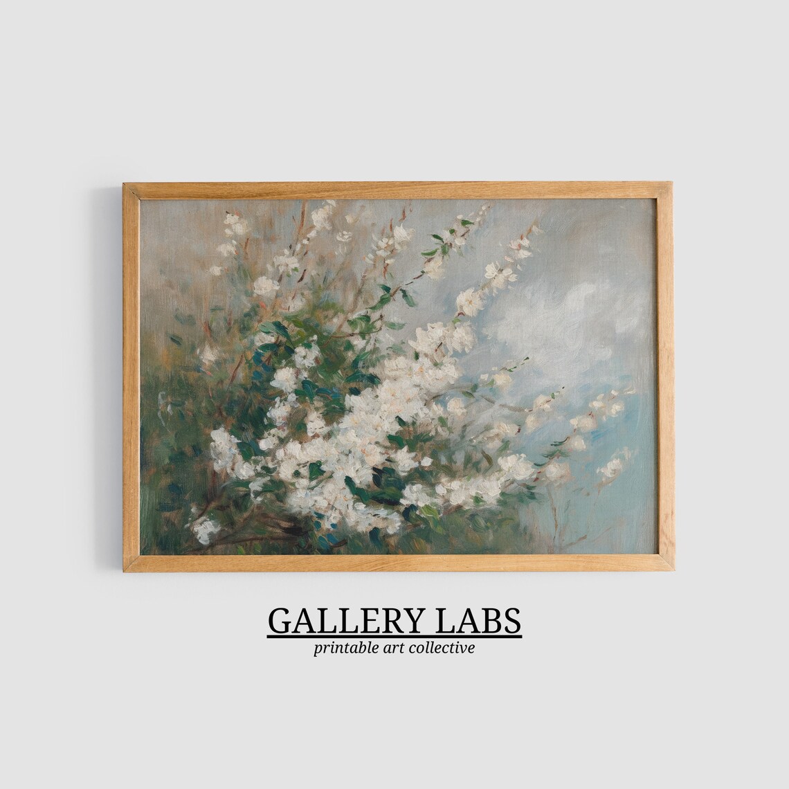 White Blossom Branch Painting Apple Blossom Spring Floral Art Print - Image 3