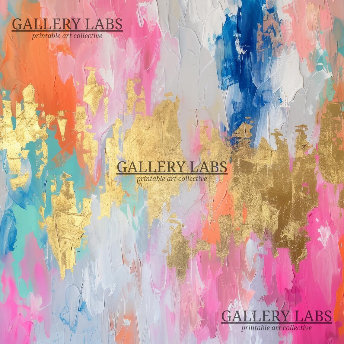 Abstract Pink Gold Art Print, Preppy Dorm Decor - Image 4