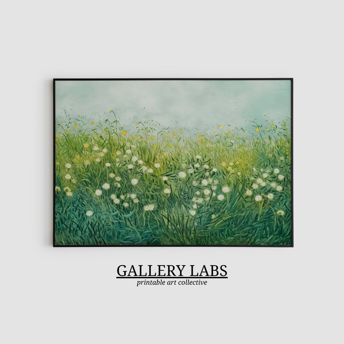 Wildflower Meadow Field Impressionist Oil Painting Spring Art Poster - Image 2