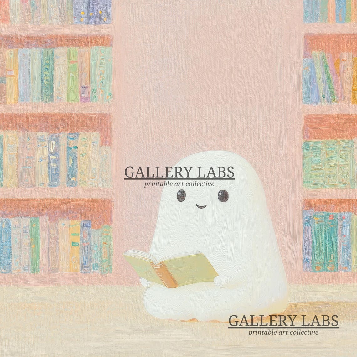 Pink Library Ghost Print Cute Spooky Decor Girly Halloween Girls Room Decor Pink Halloween Wall Art - Image 4