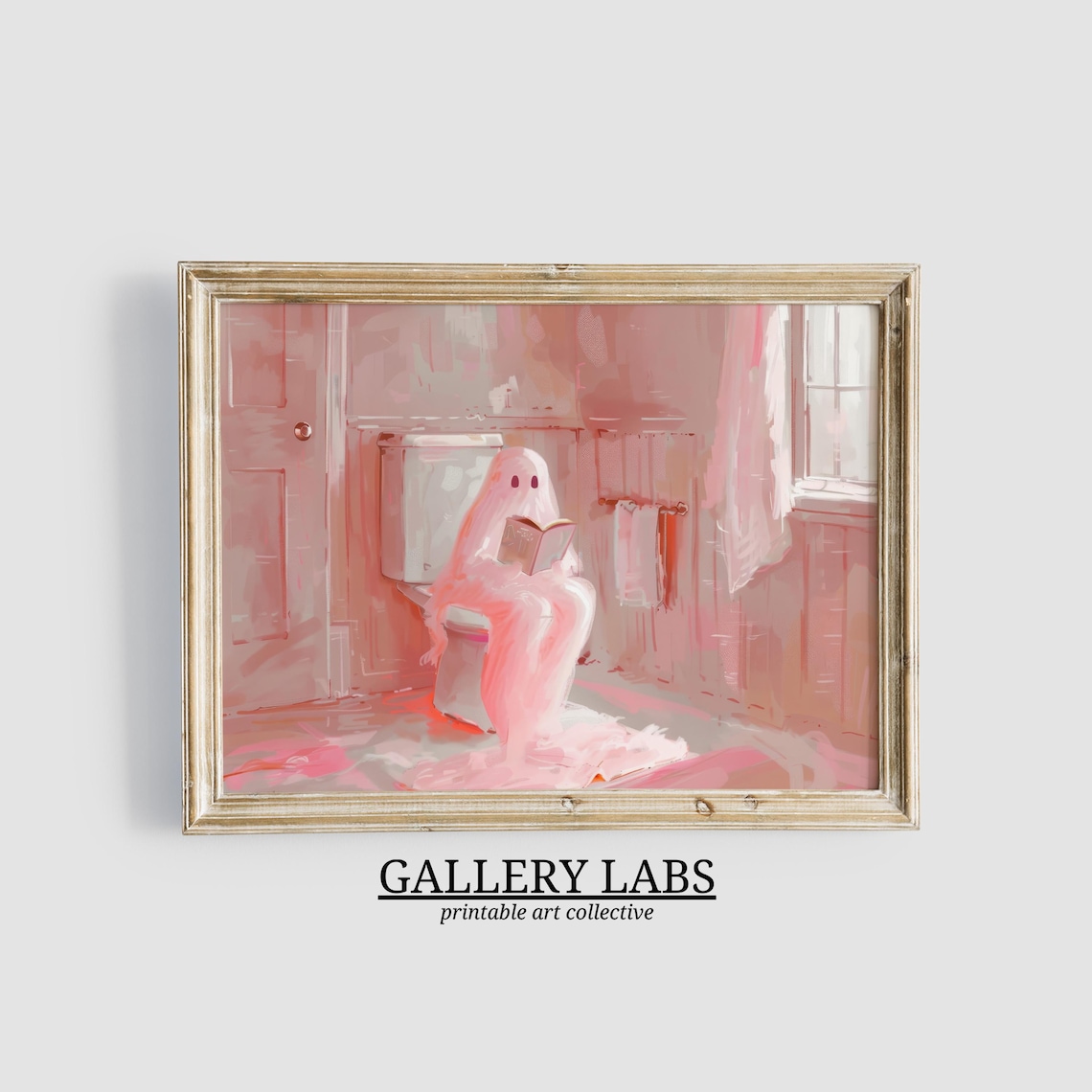 Halloween Ghost Painting Bathroom Decor Art Print