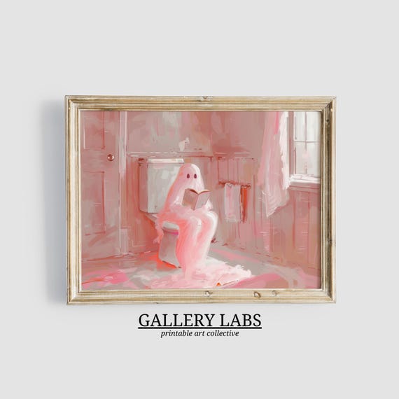 Halloween Ghost Painting Bathroom Decor Art Print