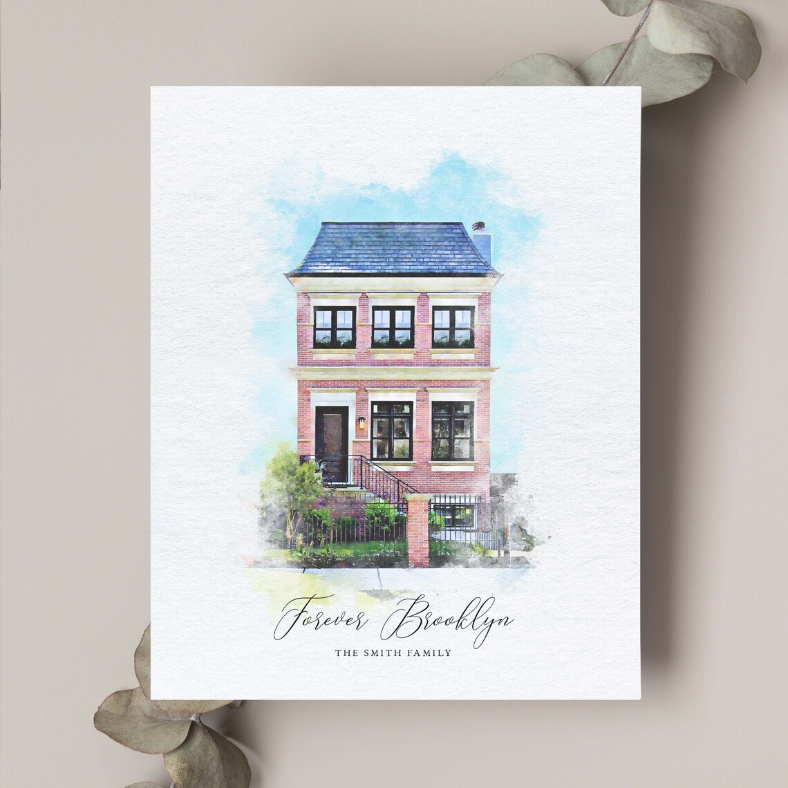 Custom House Portrait Watercolor Art Print, Realtor Gift - Image 2