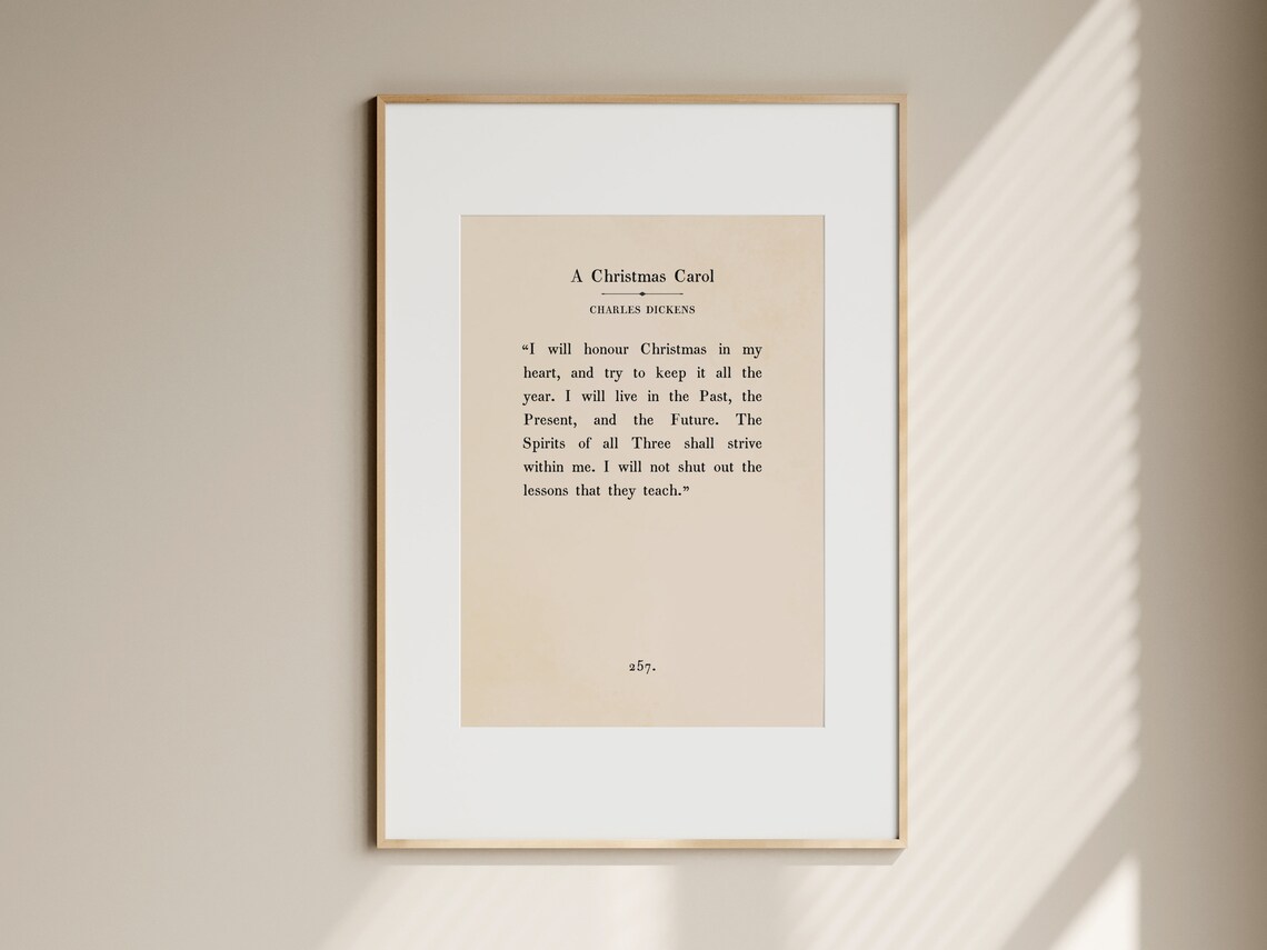 A Christmas Carol Quote Print, Holiday Christmas Poster