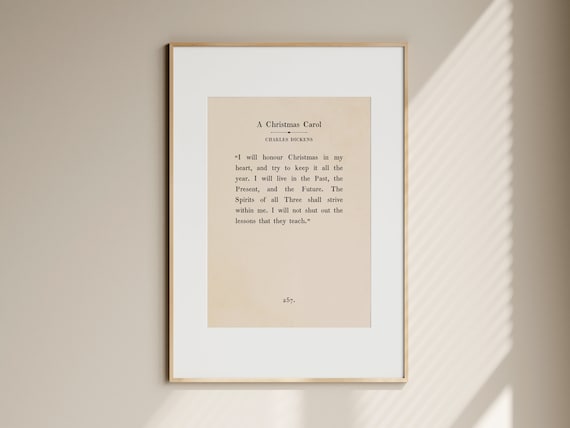 A Christmas Carol Quote Print, Holiday Christmas Poster