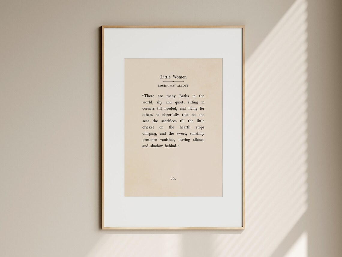 Little Women Quote Print, Vintage Book Poster