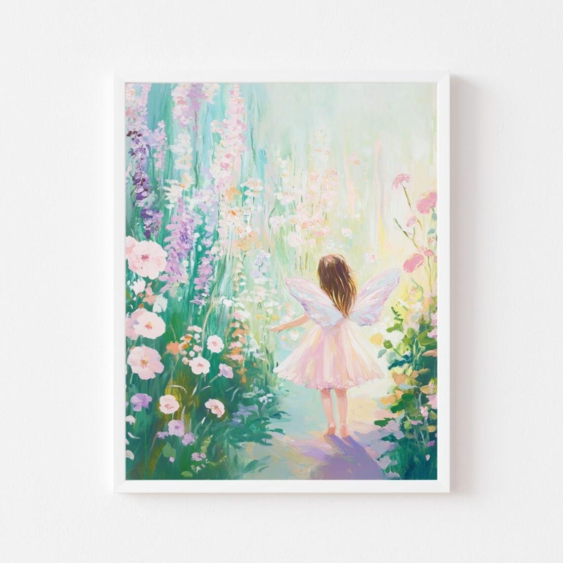 Fairy in a Garden, Whimsical Nursery Art Print