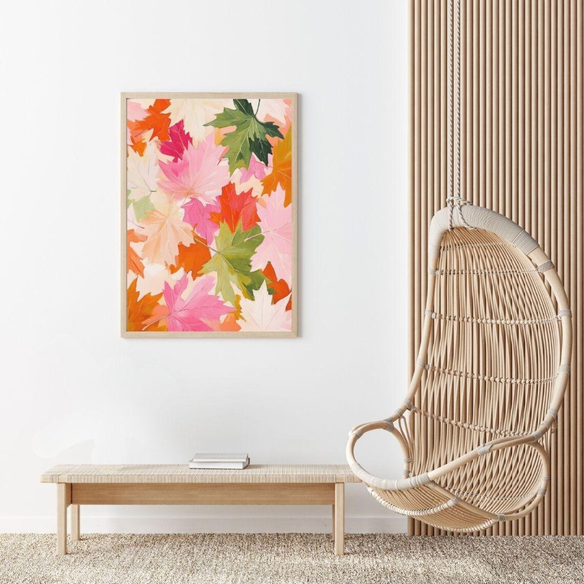 Colorful Fall Leaves Autumn Abstract Art Print - Image 2