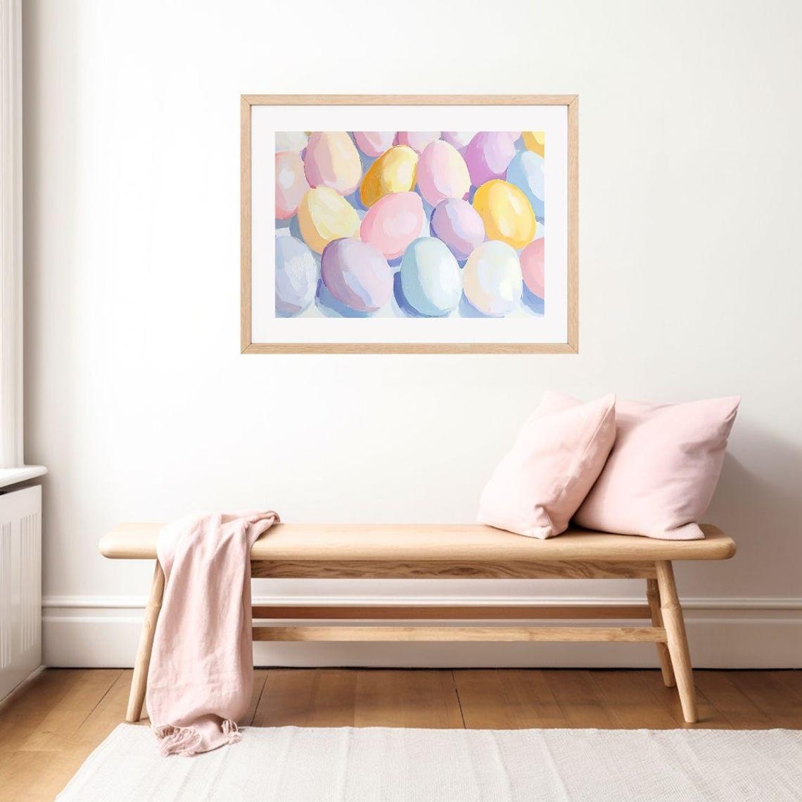 Pastel Dyed Easter Eggs Painting in Soft Spring Colors Poster - Image 2