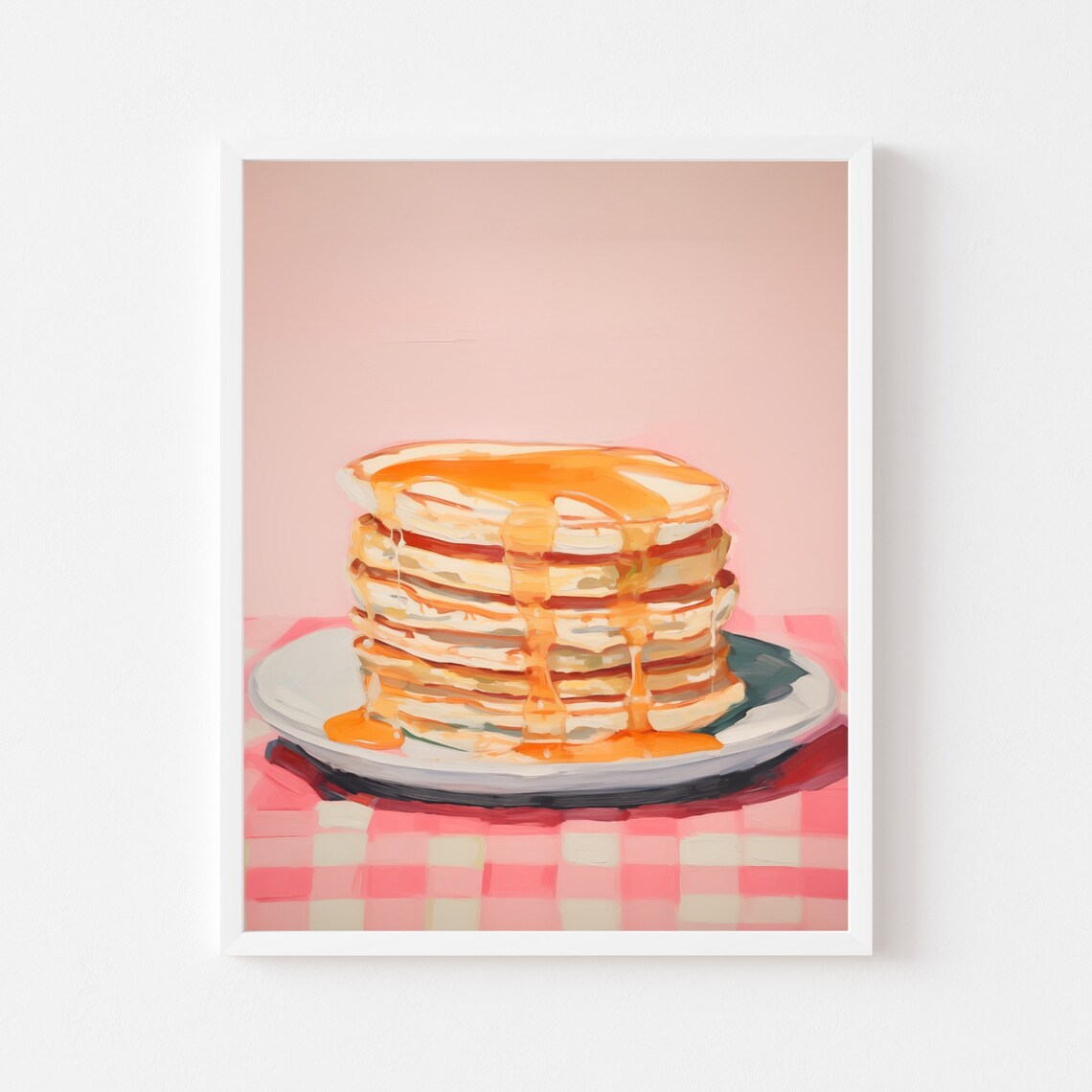 Colorful Pancake Painting, Breakfast Nook Art Print