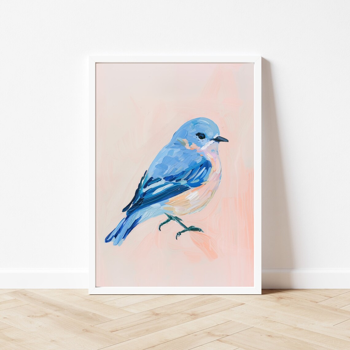 Pastel Bluebird Painting, Nursery Bird Art Print - Image 3