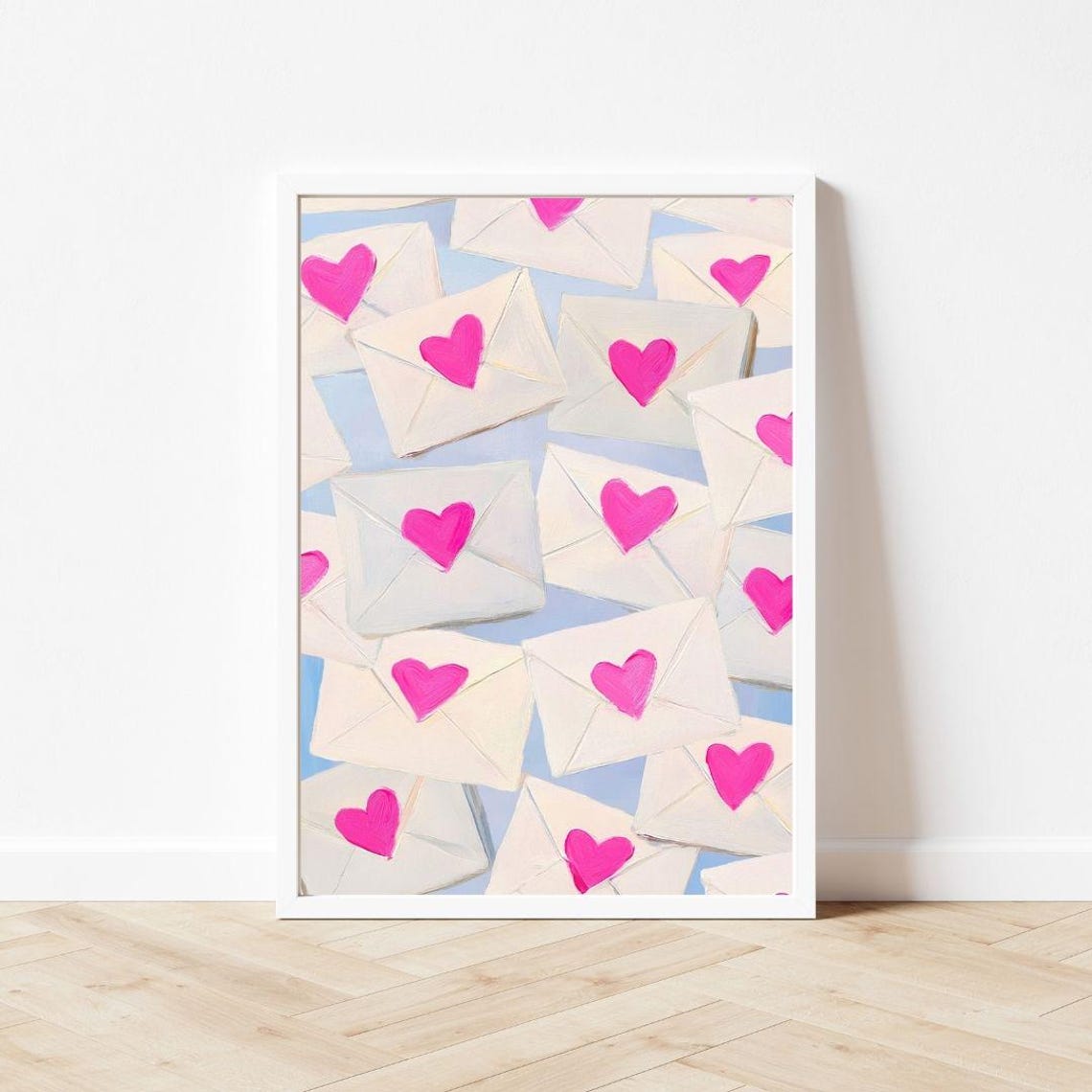 Pink Heart Love Letters Valentines Day Envelopes Girls Room Art Poster - Image 3