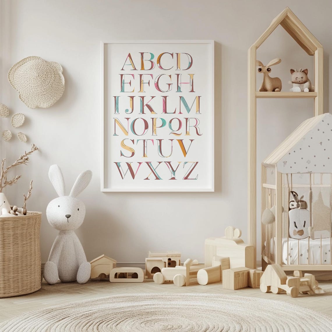Colorful Alphabet Poster Stylish Abc Learning Print For Kids - Image 4