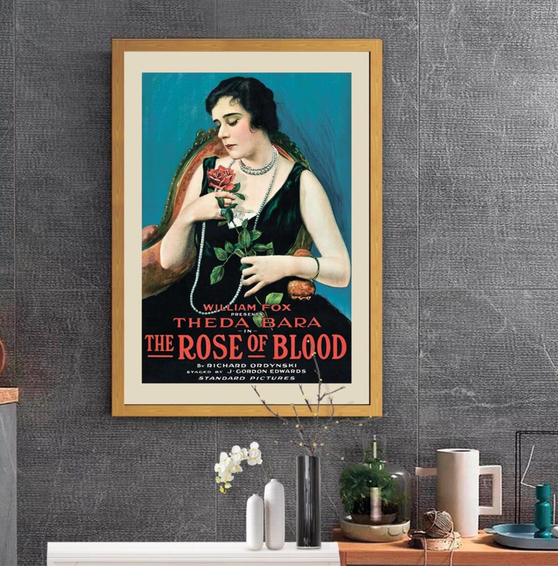 Theda Bara The Rose of Blood Silent Film Movie Star Art Poster - Image 2