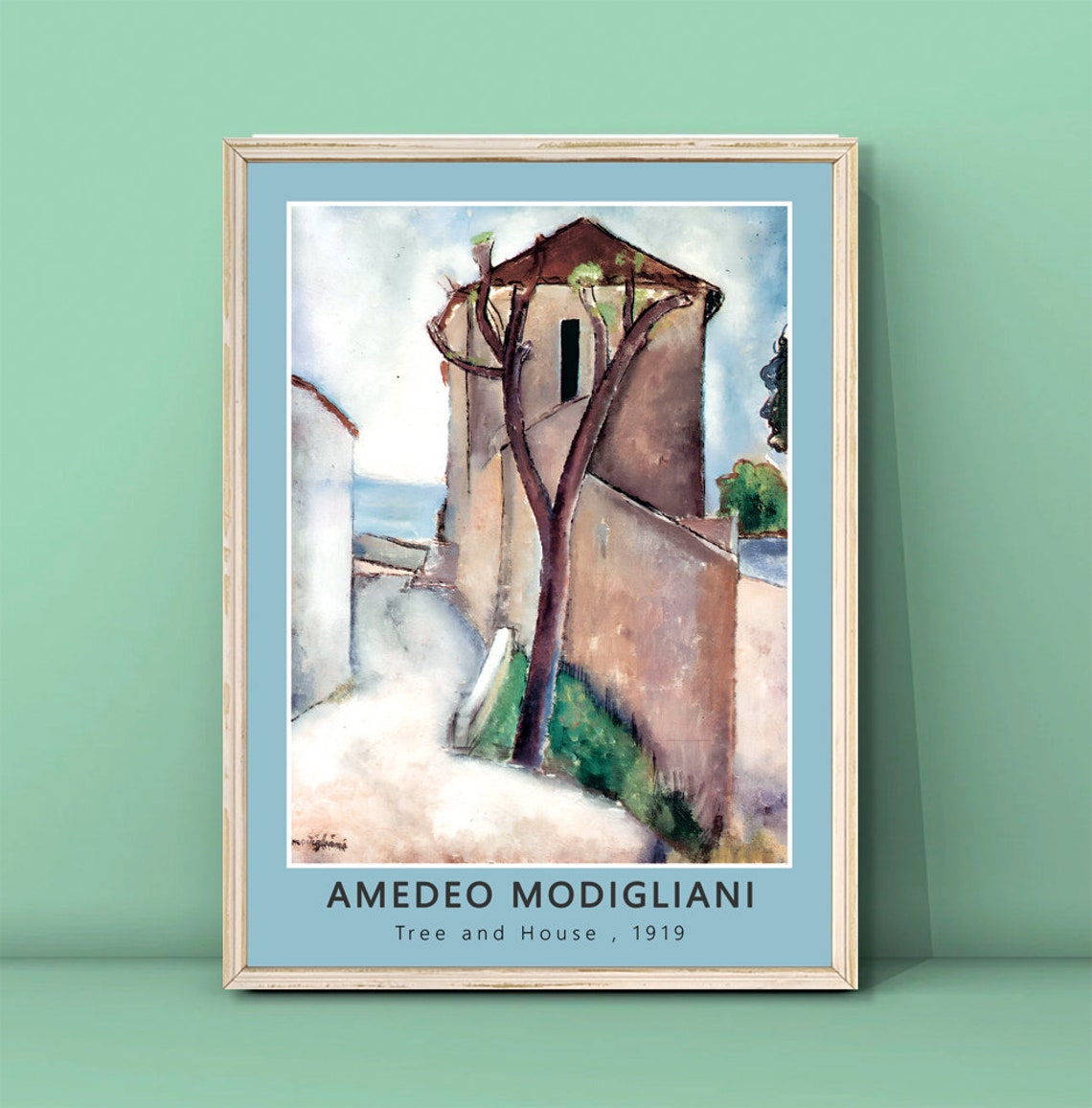Amedeo Modigliani Tree And House 1919 Village Landscape Art Poster