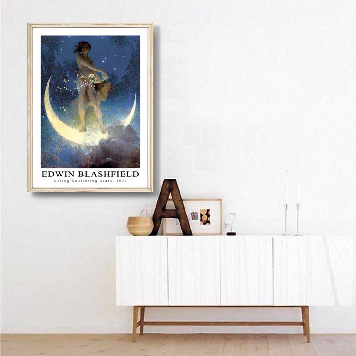 Edwin Blashfield Spring Scattering Stars 1927 Moon Night Poster - Image 3
