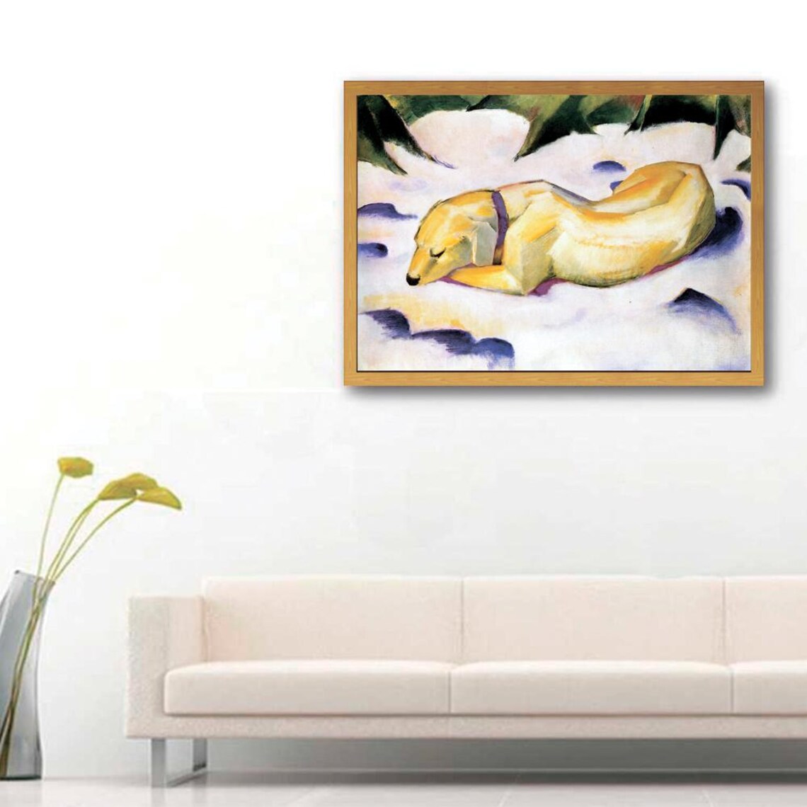 Franz Marc Dog Lying in Snow Expressionist Animal Art Poster