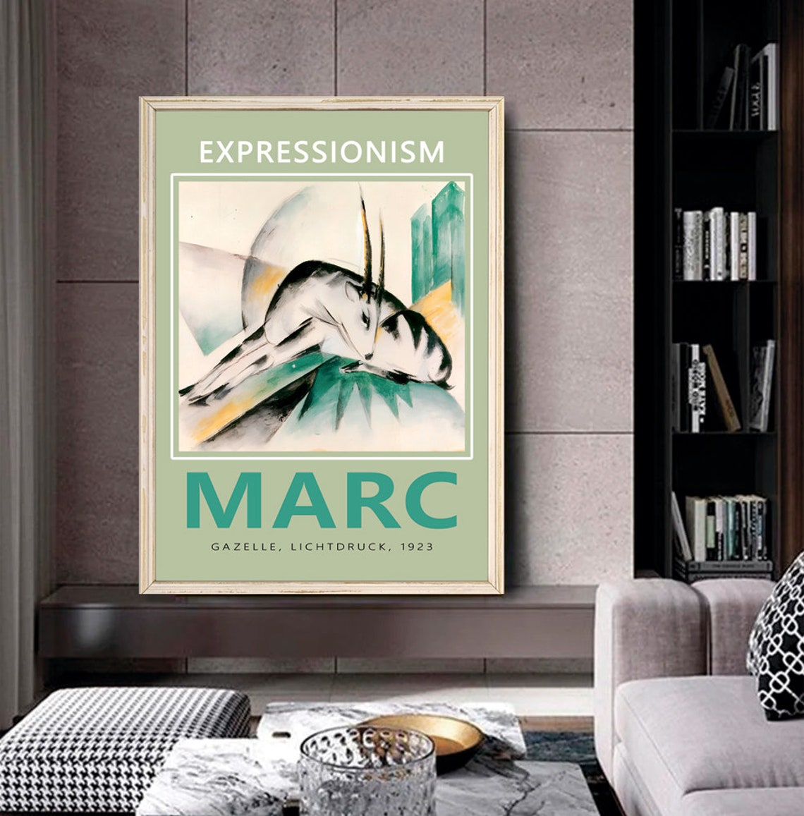 Franz Marc Gazelle Lichtdruck 1923 Print Nursery Wall Art Nursery Poster Marc Painting Gazelles In Art Franz Marc Print Download - Image 2