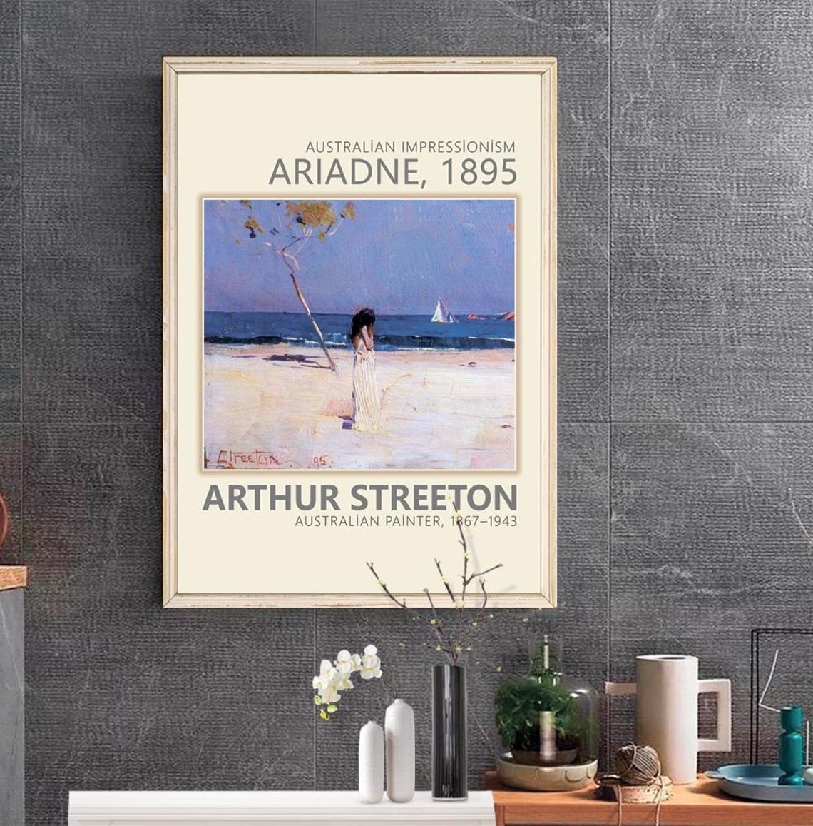 Arthur Streeton Ariadne 1895 Print Streeton Painting Streeton Landscape Poster Paintings Of Vintage Women - Image 2