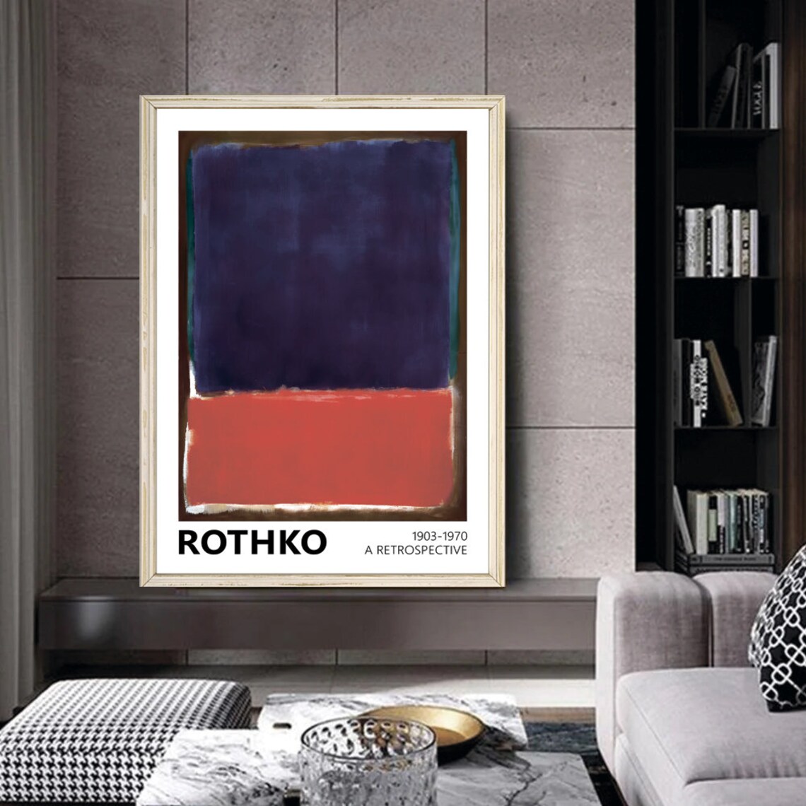 Mark Rothko Retrospective Exhibition Poster Dark Violet Red Abstract Artwork - Image 2