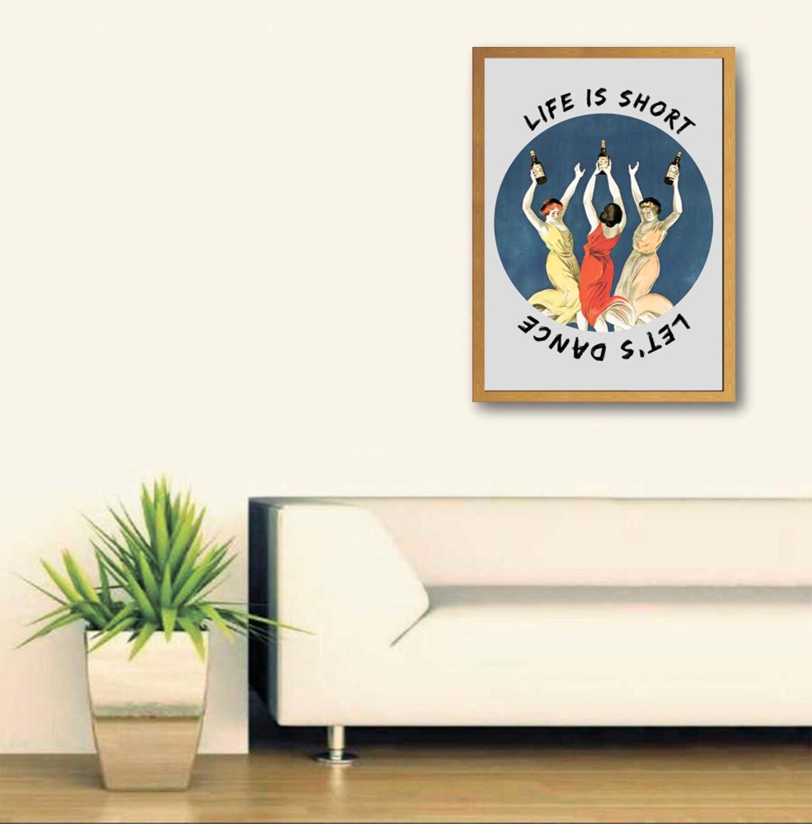 Life Is Short Lets Dance Vintage Dancing Women Quote Art Poster - Image 3