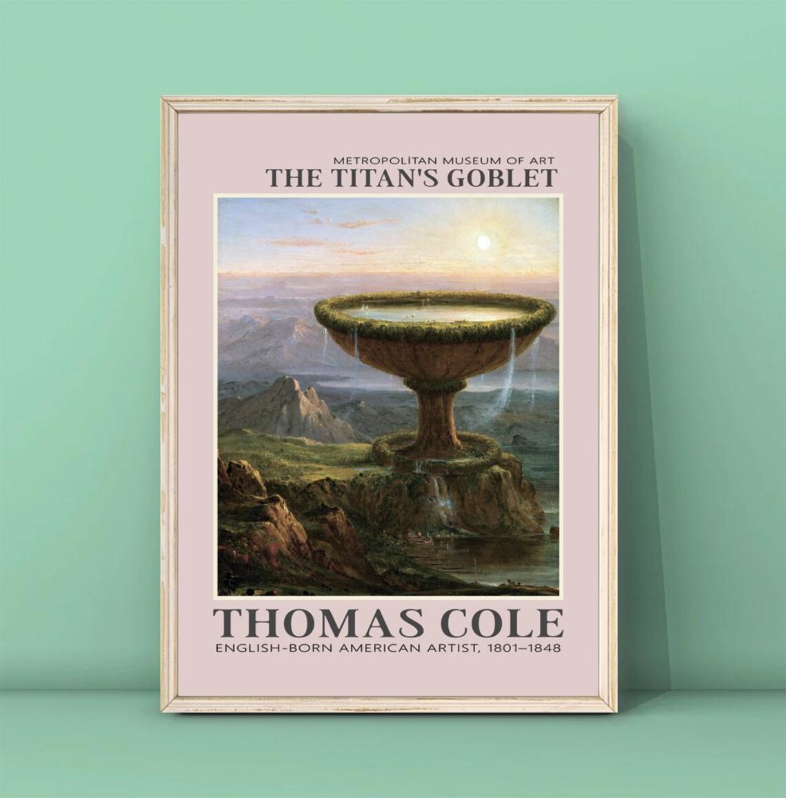 Thomas Cole The Titan's Goblet Surreal Hudson River Art Print