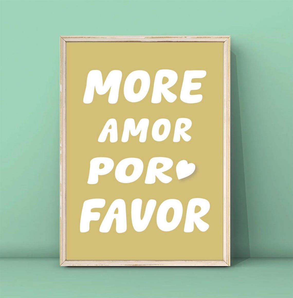 More Amor Por Favor Print Maximalist Poster More Amor Por Favor Wall Art Eclectic Wall Art Love Quote Yellow Print