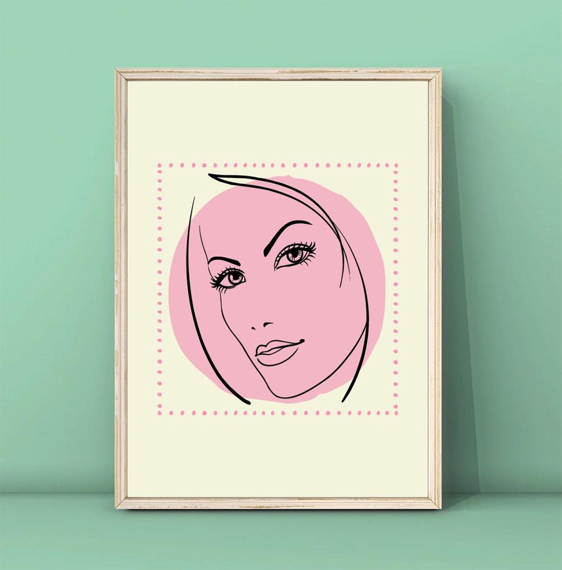 Pink Boho Woman Art Print Woman Line Art Boho Woman Wall Art Boho Woman Poster Neutral Simple Print Pink Woman Print Download