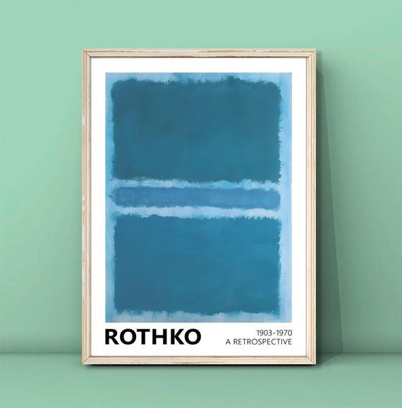 Mark Rothko Blue Print Exhibition Poster Rothko Reproduction Poster Minimalism Print Rothko Painting
