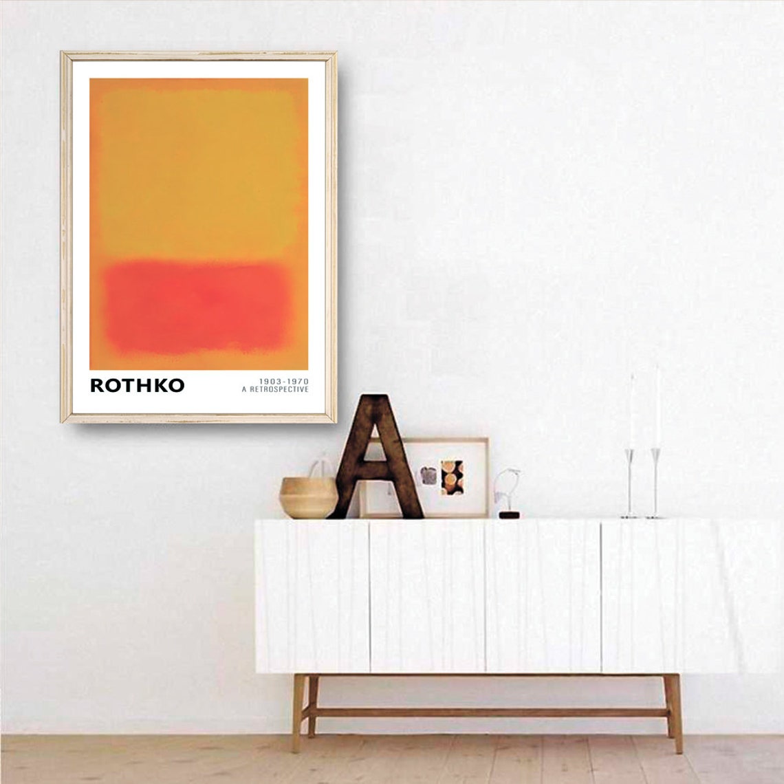 Mark Rothko Warm Orange Yellow Color Field Retrospective Art Poster - Image 3