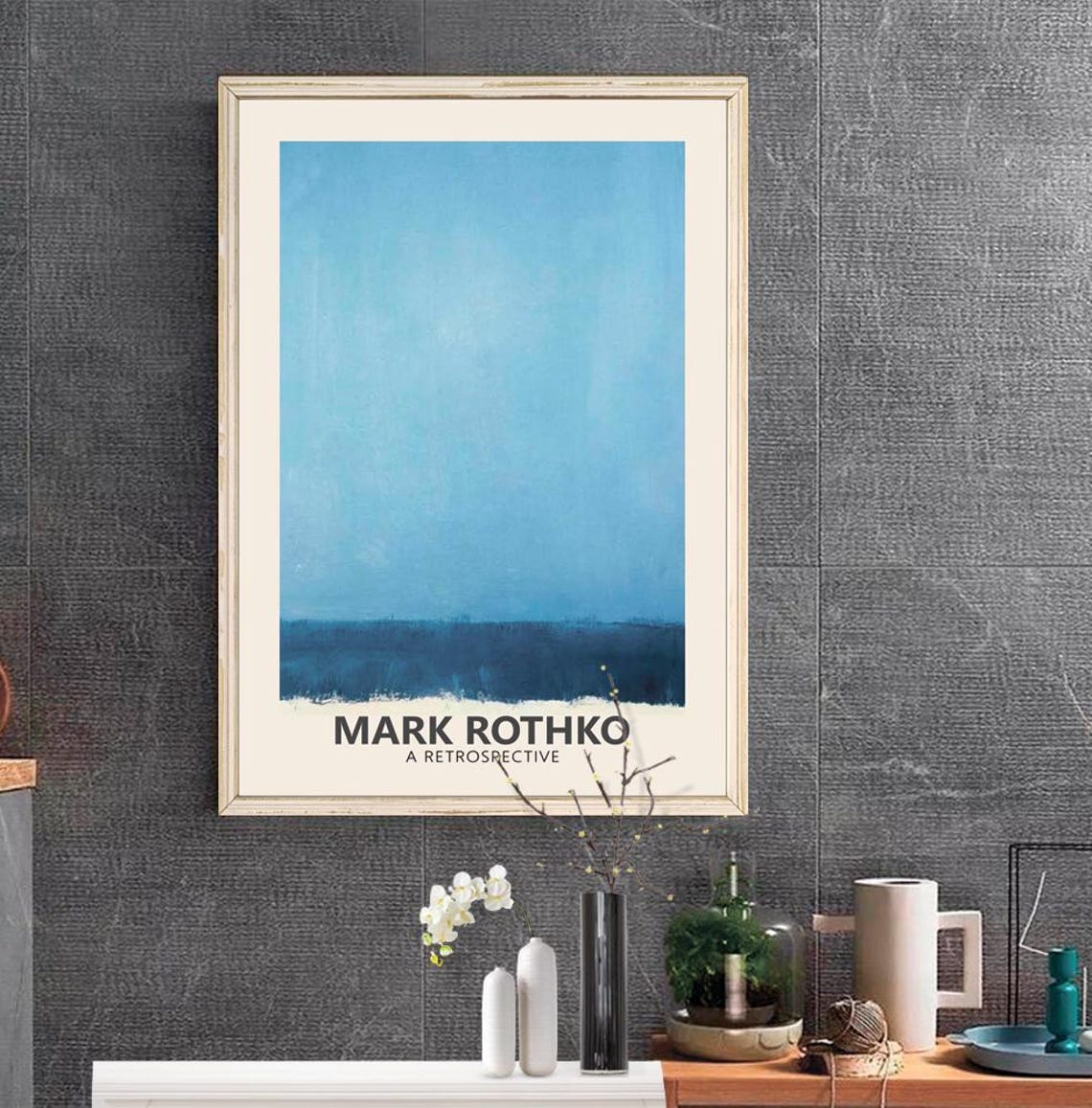 Mark Rothko Blue Color Field Abstract Retrospective Artwork Poster - Image 2