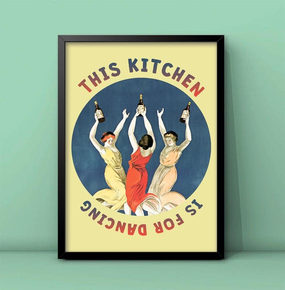 This Kitchen Is For Dancing Print Dancing Women Poster Modern Kitchen Print Kitchen Sayings Trendy Dining Room Wall Art