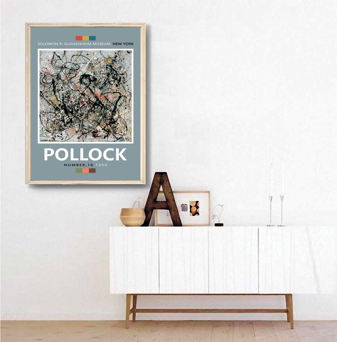 Jackson Pollock Number 18 1950 Drip Painting Museum Art Poster - Image 2