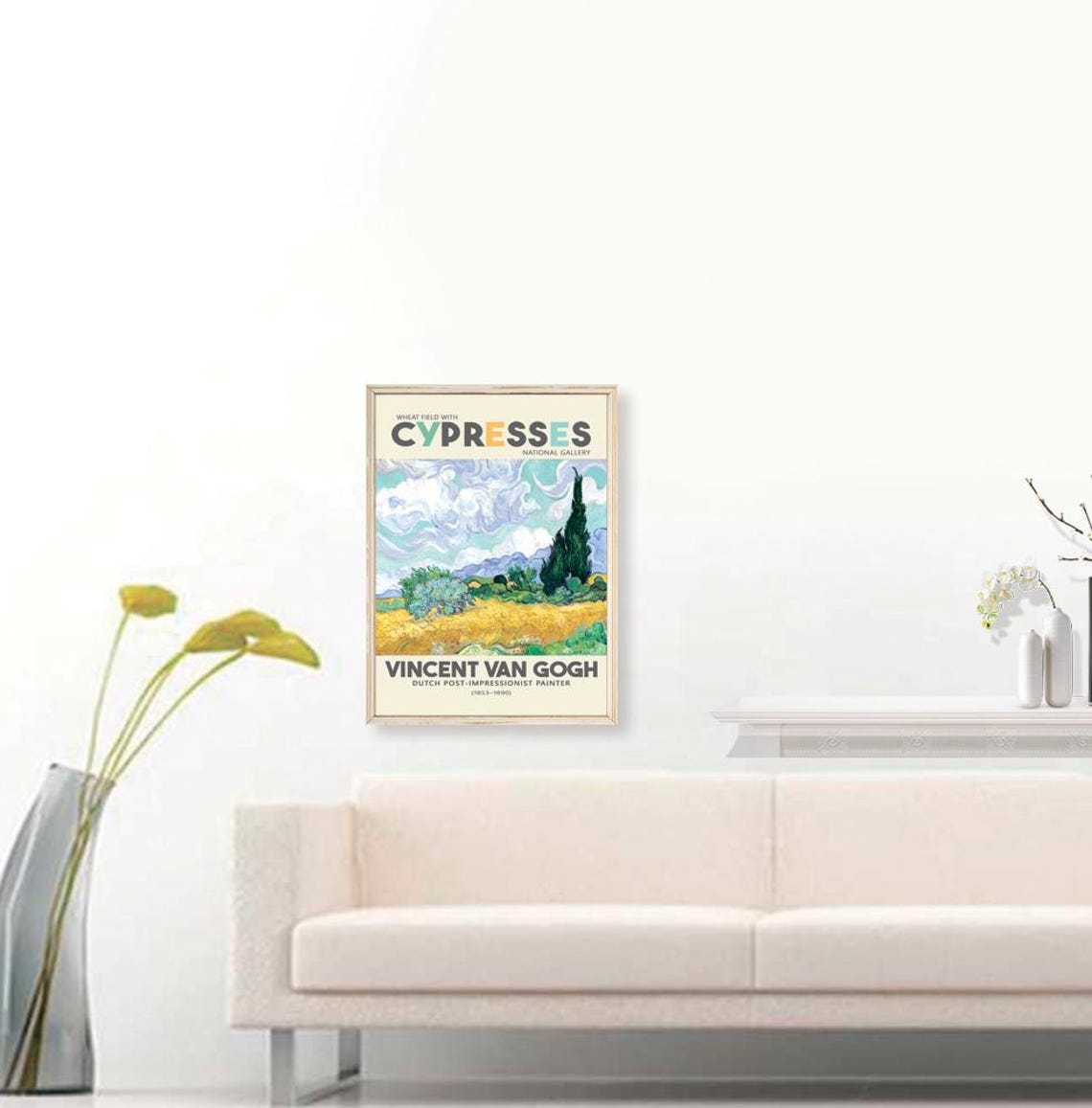Vincent Van Gogh Wheat Field With Cypresses National Gallery Poster - Image 3