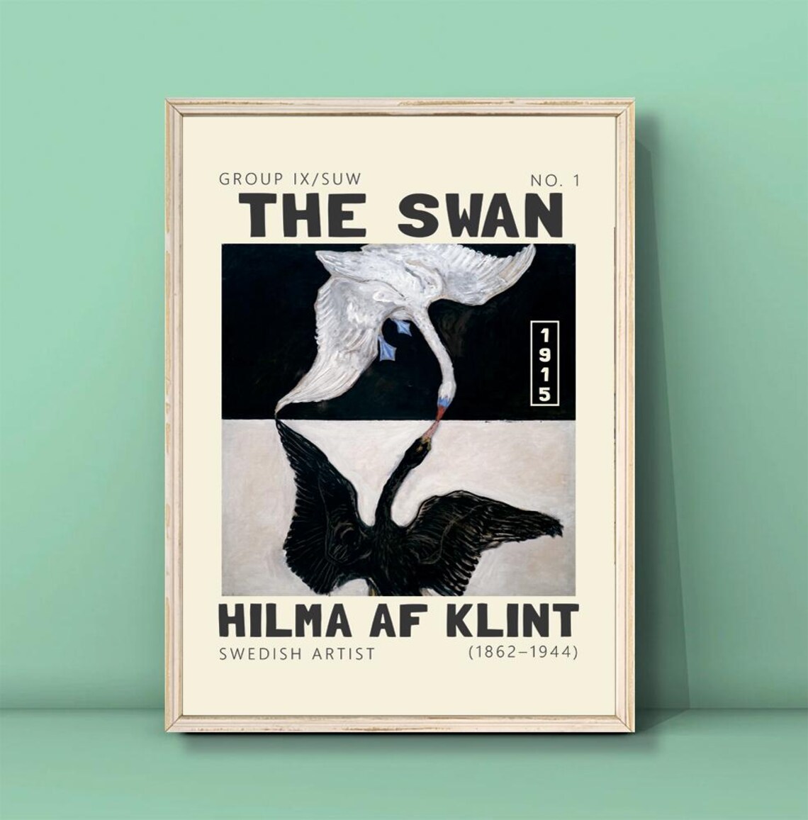 Hilma af Klint The Swan No 1 1915 Black White Swan Painting Poster