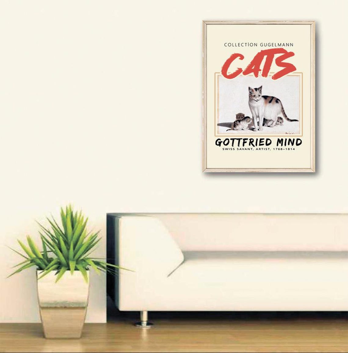 Gottfried Mind Cats Mother and Kittens Vintage Illustration Poster - Image 2