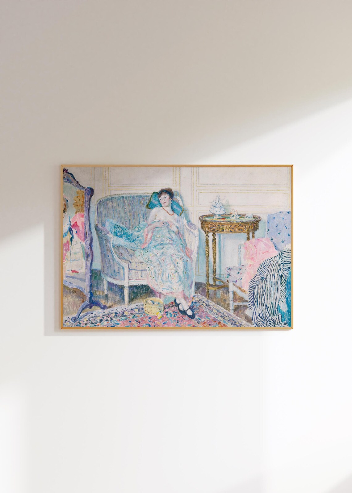 Impressionist Boudoir Interior Vintage Portrait Art Print