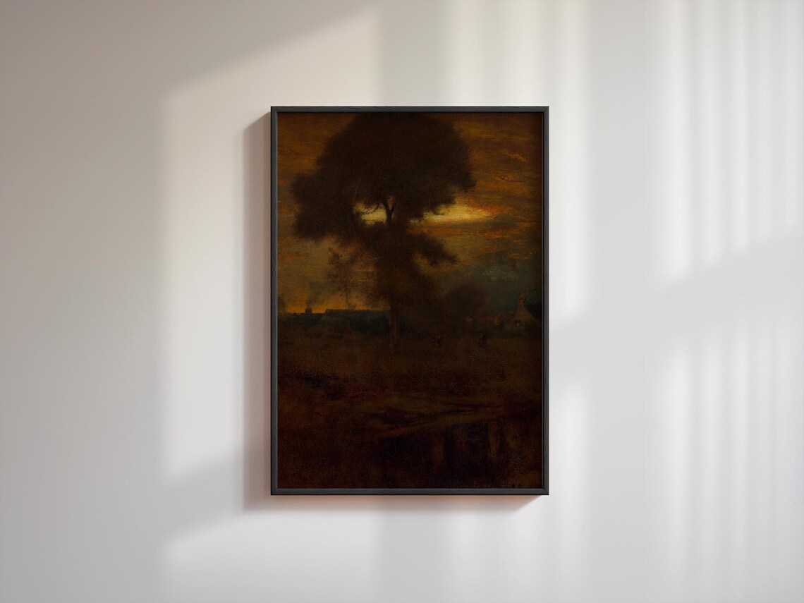 Moody Rustic Landscape Vintage Landscape Painting - Image 2