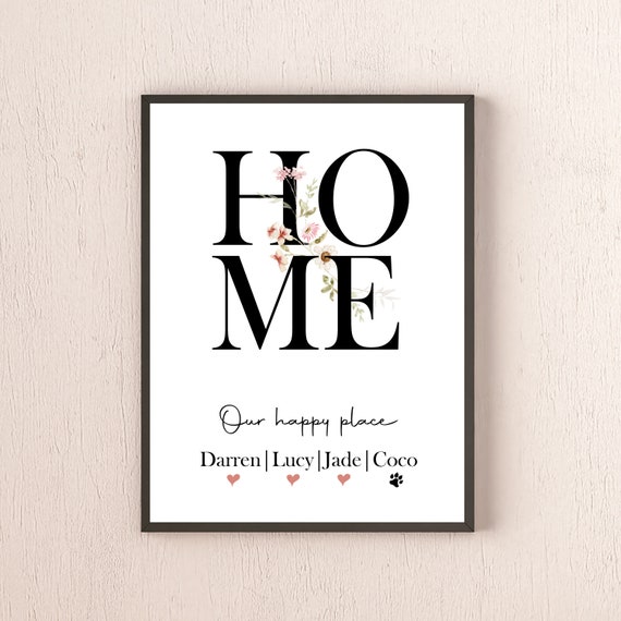 Personalised Family Quote Art Print, New Home Gift