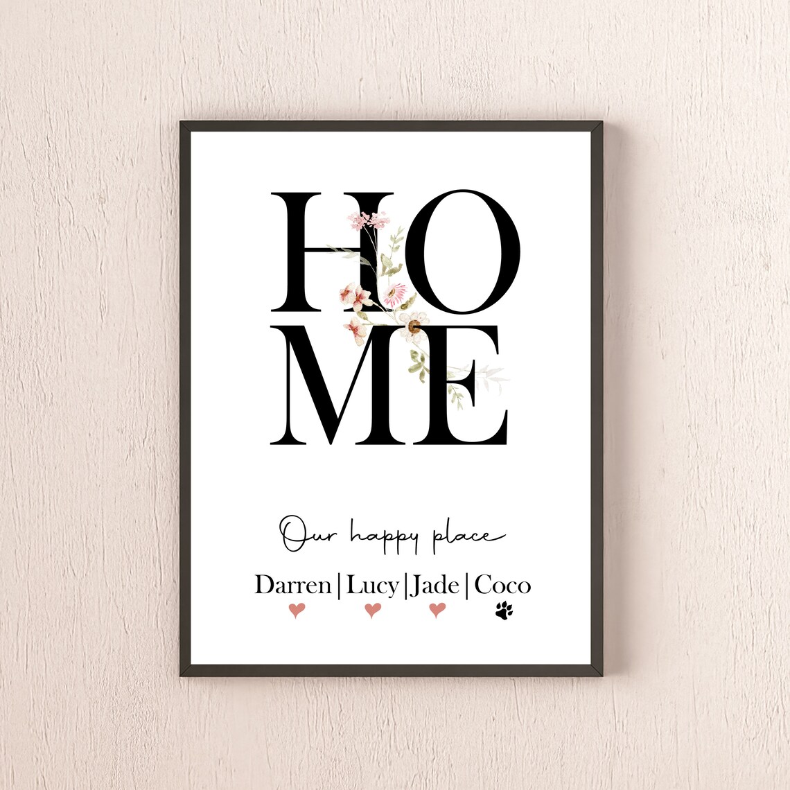 Personalised Family Quote Art Print, New Home Gift