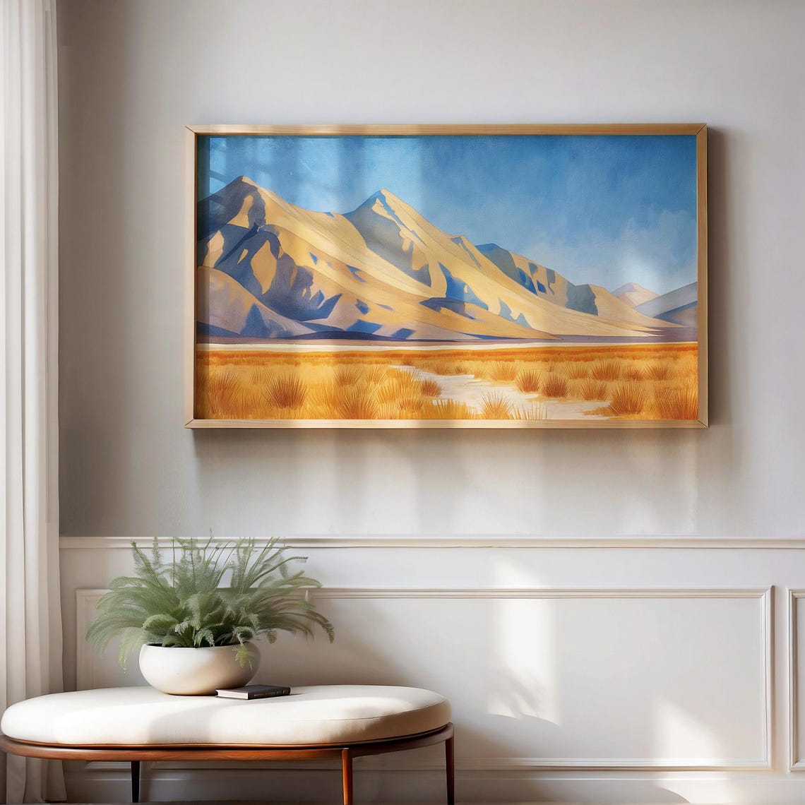 Desert Mountain Landscape Painting For Samsung Frame Tv
