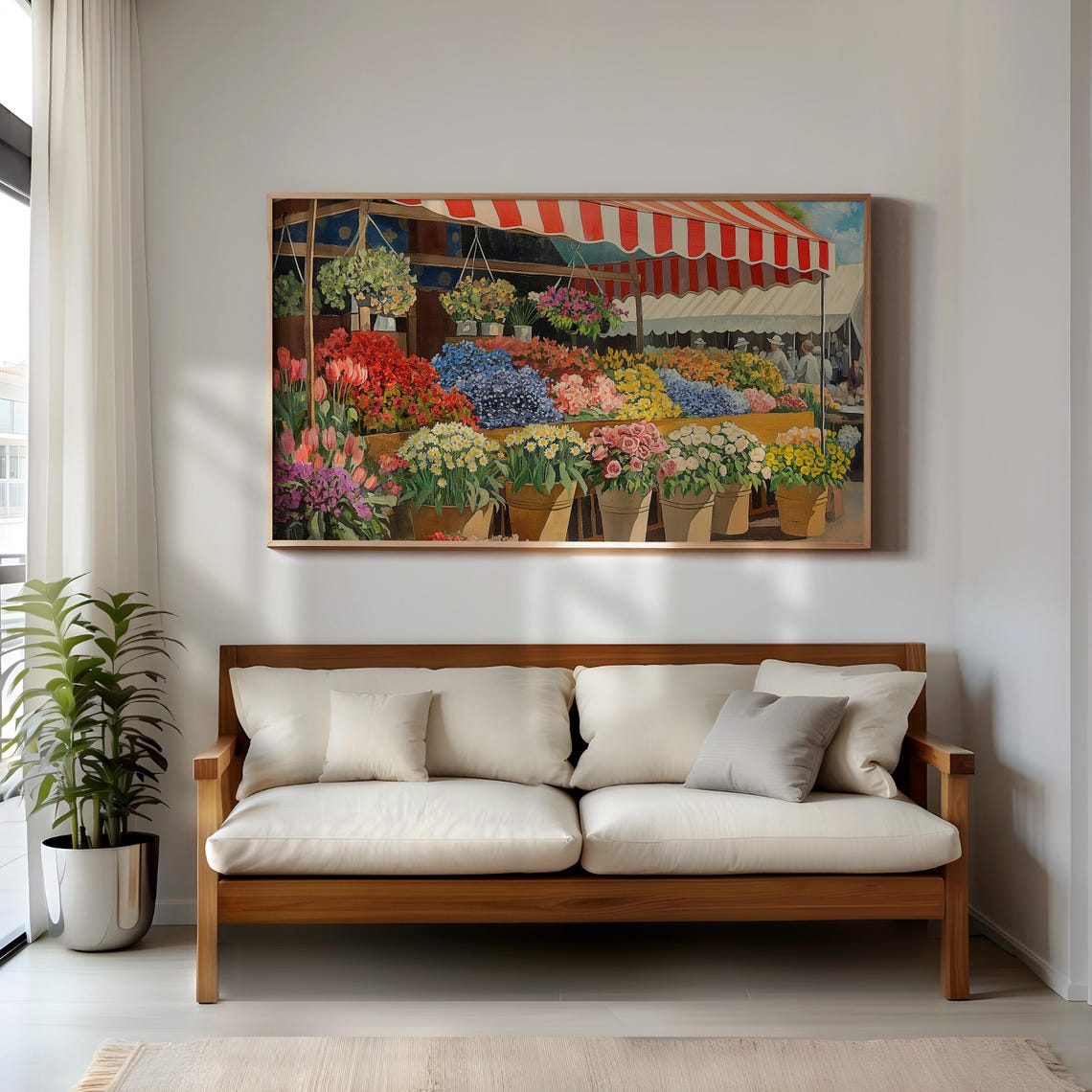 Flower Market Samsung Frame Tv Art Botanical Farmhouse Decor