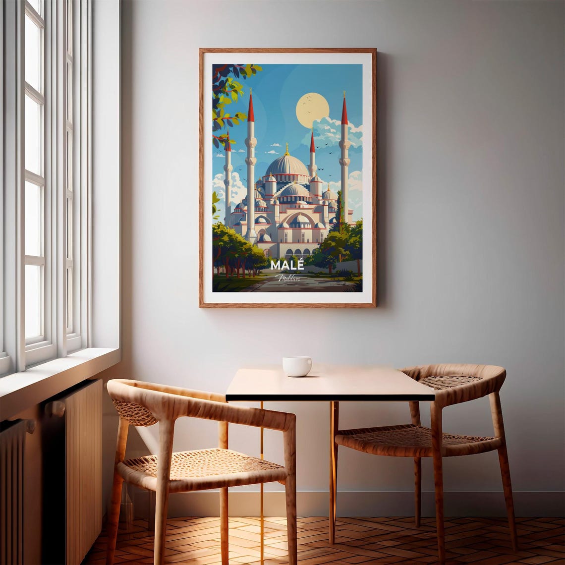 Male Maldives Hukuru Miskiy Mosque Modern City Travel Poster - Image 3