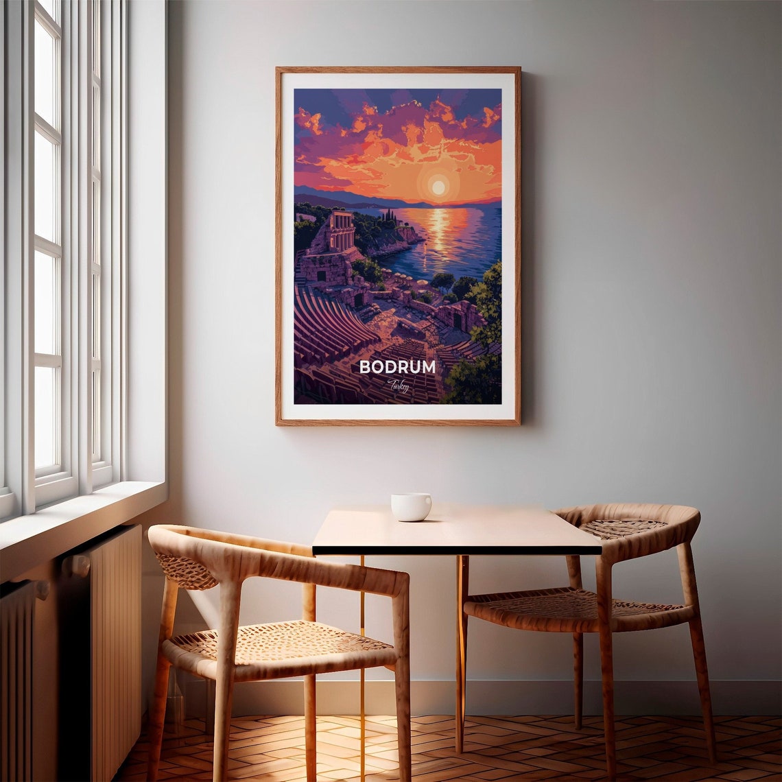 Bodrum Turkey Ancient Amphitheater Sunset Over Aegean Poster - Image 2