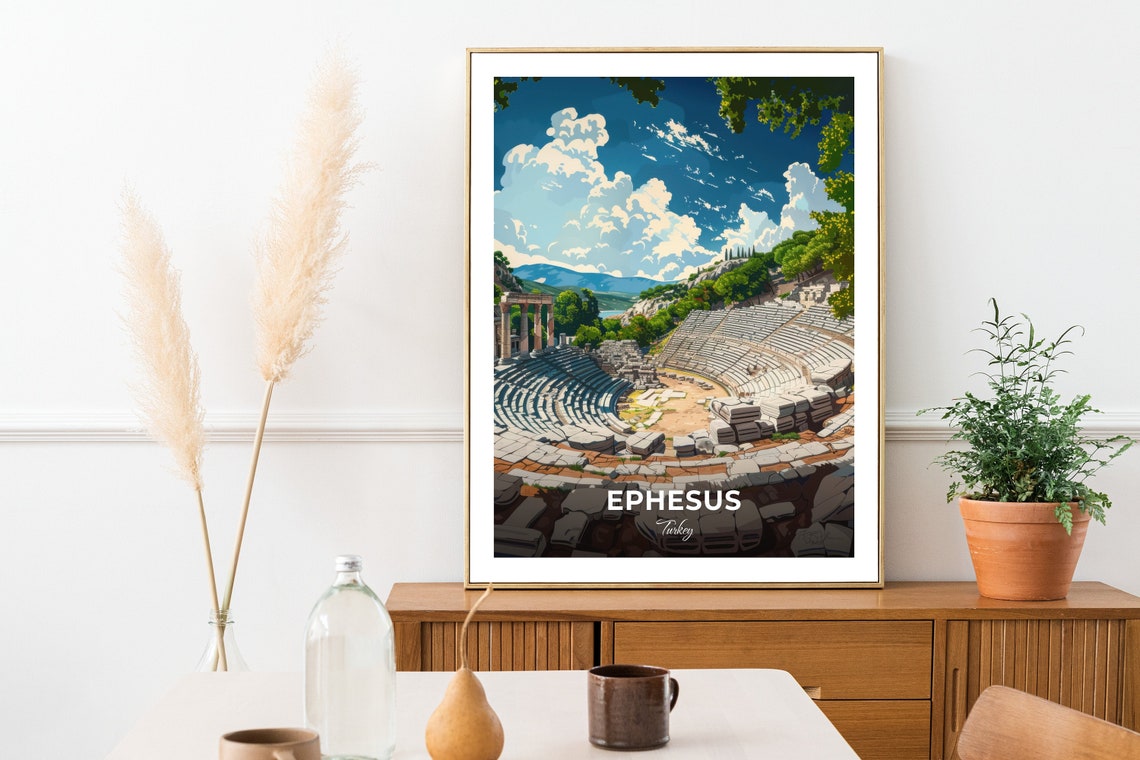 Ephesus Turkey Ancient Odeon Amphitheater Stone Seats History Poster - Image 2