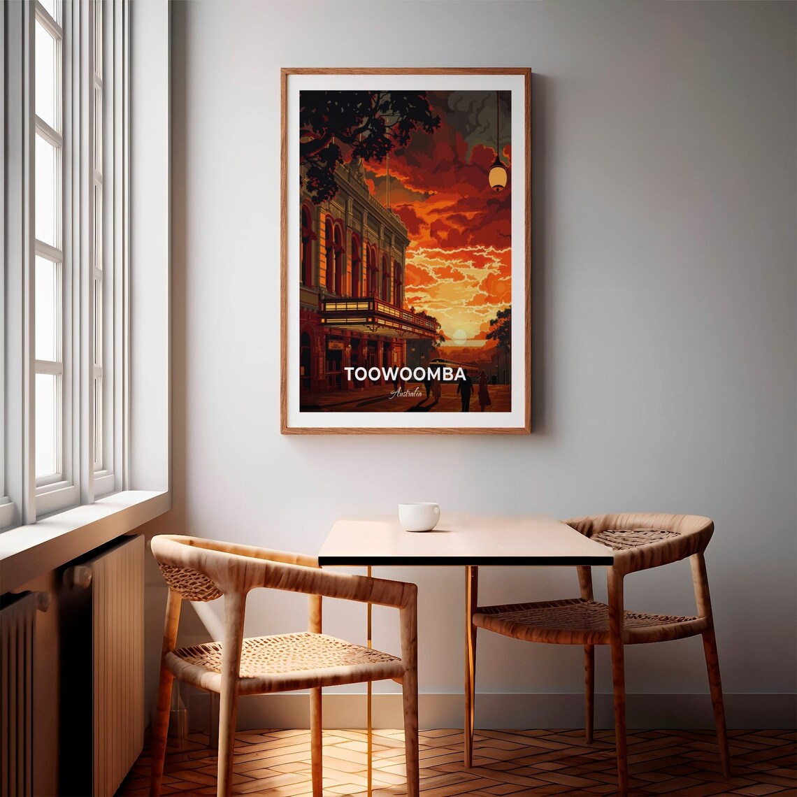 Toowoomba Australia Sunset City Street With Historic Buildings Poster - Image 2
