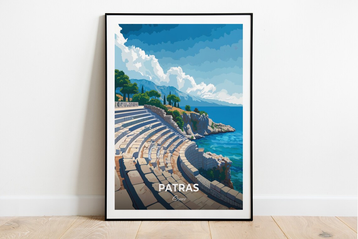 Patras Greece Ancient Amphitheater Overlooking the Sea Poster