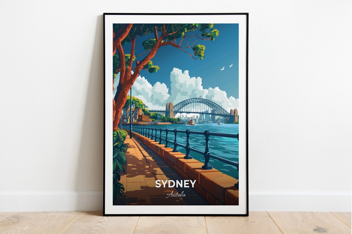 Sydney Harbour Bridge Scenic Promenade Harbour View Travel Poster